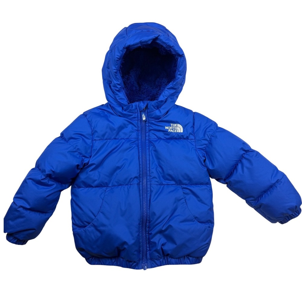 The North Face Moondoggy Blue 3T Down Puffer Sherpa Hooded Winter Gorpcore Coat